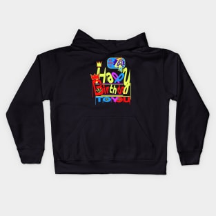 Happy Birthday Alphabet Letter (( A )) Dazzling Creative Design Kids Hoodie